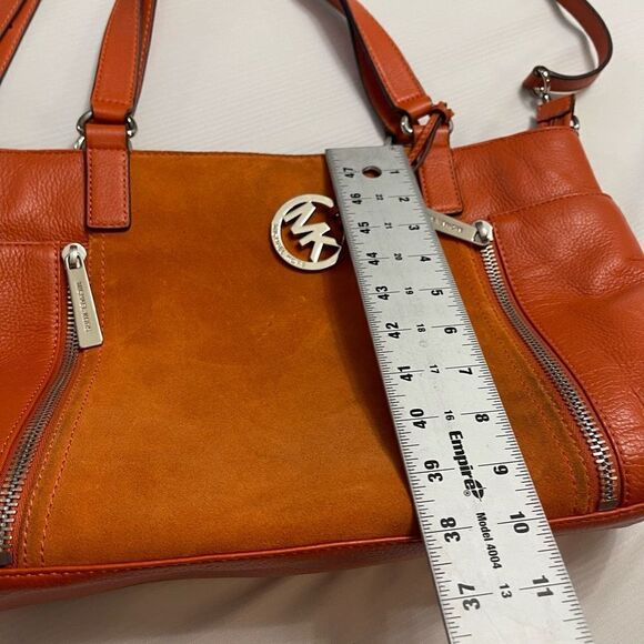 Michael Kors Orange Suede Leather Purse Handbag - Picture 6 of 16